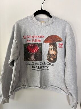 Gray Graphic Mushroom Sweatshirt - Online Ceramics